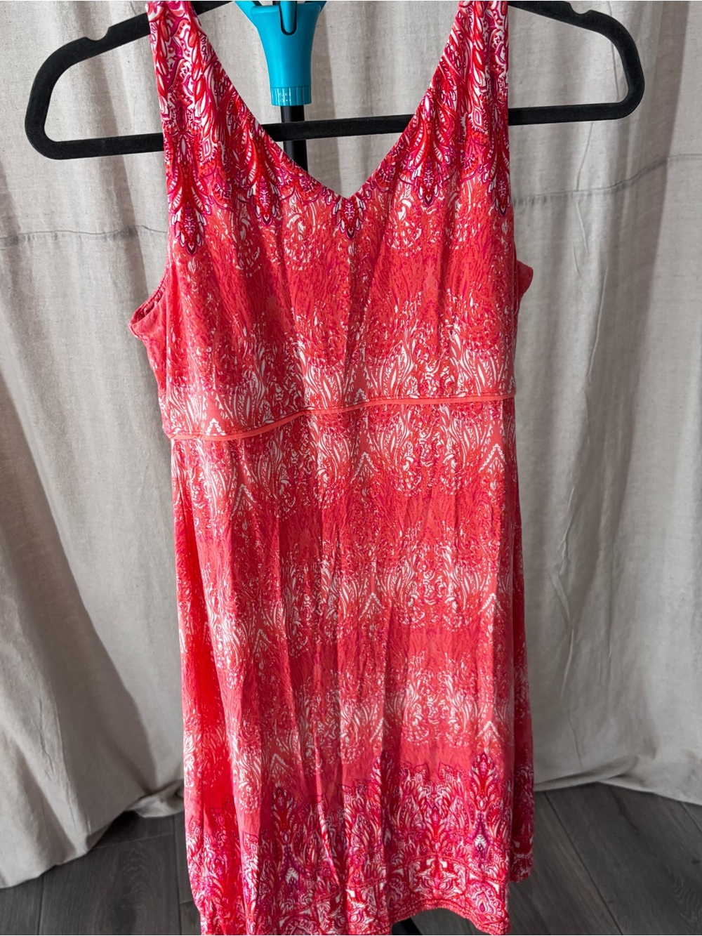 Athleta Coral Pink Patterned Tank cooling Dress - Picture 3 of 9